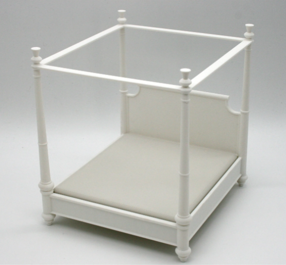 Miniature Canopy Four-Poster Bed | 1:12 Scale Dollhouse Furniture