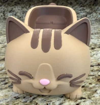 Cat-Shaped 3D Printed Soap Dish with Drain Hole