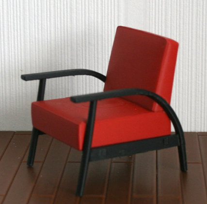 1:12 scale classic armchair angle view