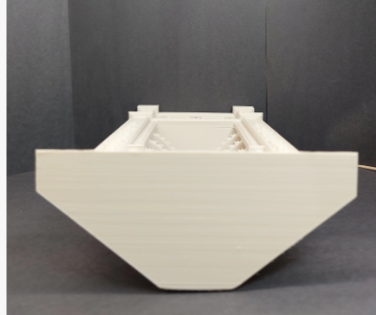 18th Century Corner Cabinet - top down view showing corner angle and cornice