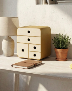 5-Drawer Desktop Organizer – Modern Minimalist 3D Printed Storage