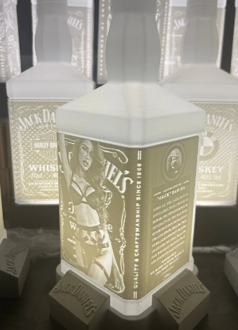 Jack Daniel's Lithophane Night Light – 3D Printed Whiskey Bottle Lamp