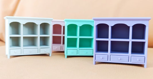 1:12 Scale Modern Miniature Hutch with Working Drawers