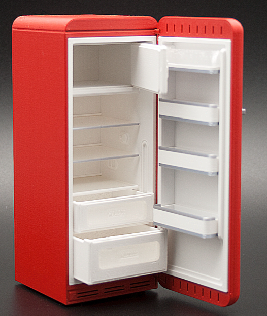 Miniature Retro Refrigerator – SMUG | 1:12 Dollhouse Scale