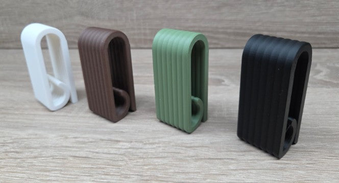 Self-Locking Towel Hangers – Set of 4 | 3D Printed Ribbed Wall Hooks