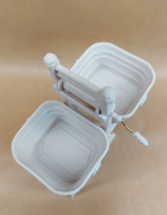 Miniature Antique Laundry Set | Wringer & Wash Tubs | 1:12 Scale 3D Printed Dollhouse Accessory