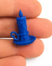 Raven statue on round base cobalt blue