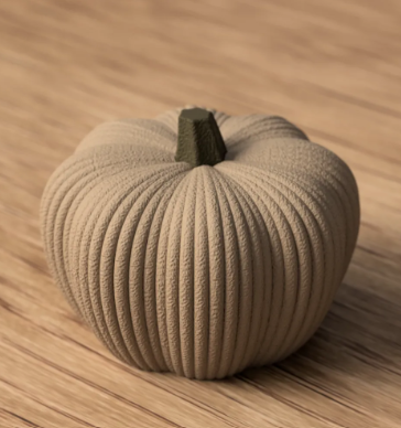Ribbed Pumpkin Decoration Set – 3D Printed Modern Minimalist Autumn Decor