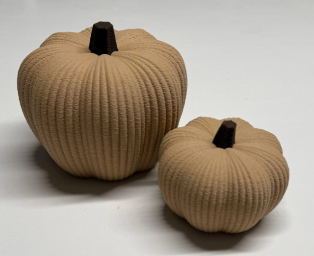 Ribbed Pumpkin Decoration Set – 3D Printed Modern Minimalist Autumn Decor