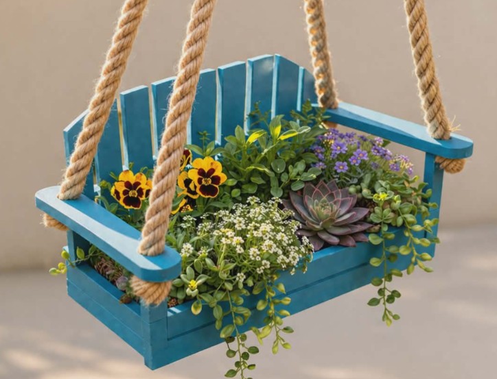 Swing Planter or Bird Feeder – 3D Printed with Rope Hanger