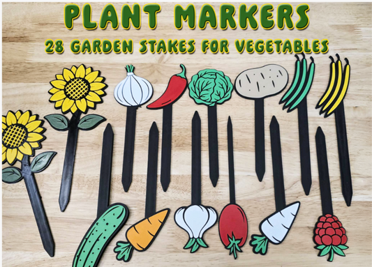 3D Printed Garden Stake Set of 6 — Pick Your Designs
