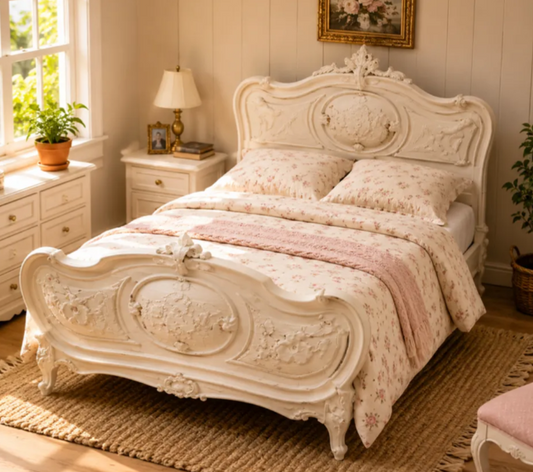 French Rococo Miniature Queen Bed Frame