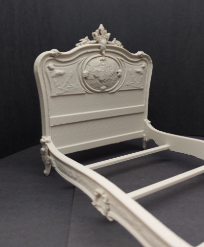 French Rococo Miniature Queen Bed Frame