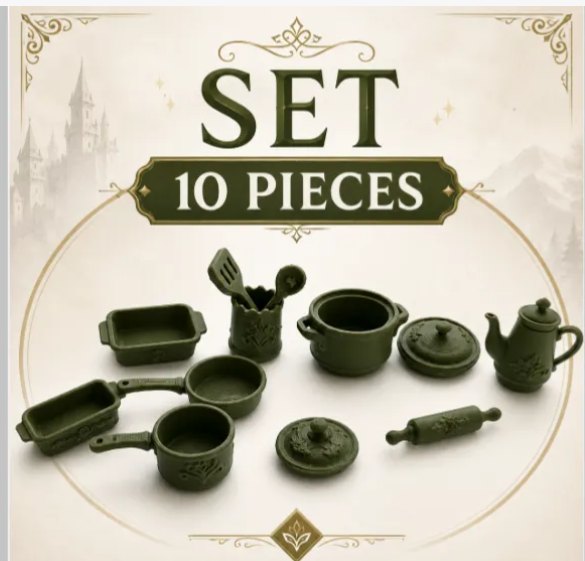 Victorian Mini Cookware Set – 10 Pieces