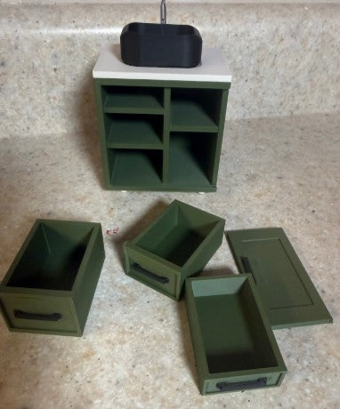 1:12 Scale Miniature Bathroom Sink & Cabinet