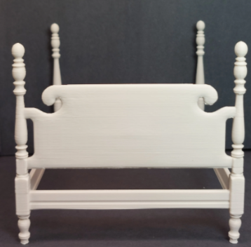 Victorian cottage miniature bed frame angled view