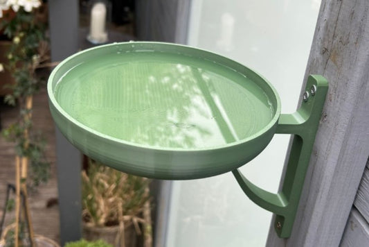Wall-Mount Bird Bath with Removable Bowl – 3D Printed