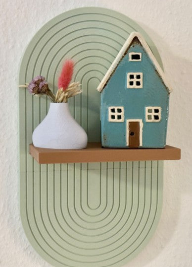 Boho Rainbow Arch Wall Shelf – 3D Printed Floating Shelf