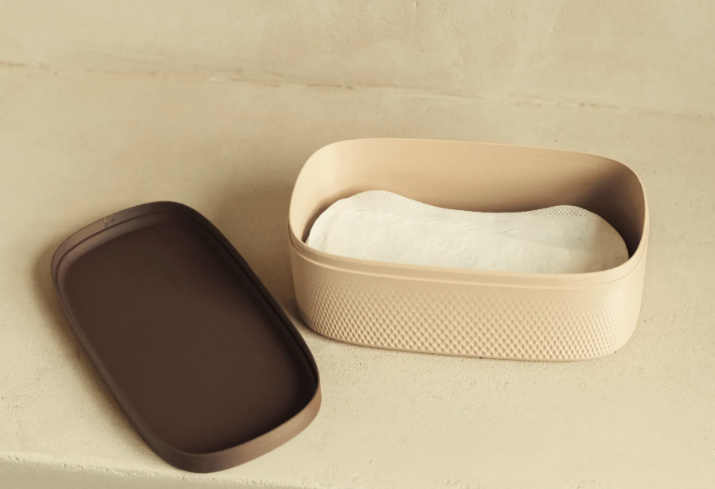 Bathroom Container Family Set – 3D Printed Diamond Pattern Organizers with Lids