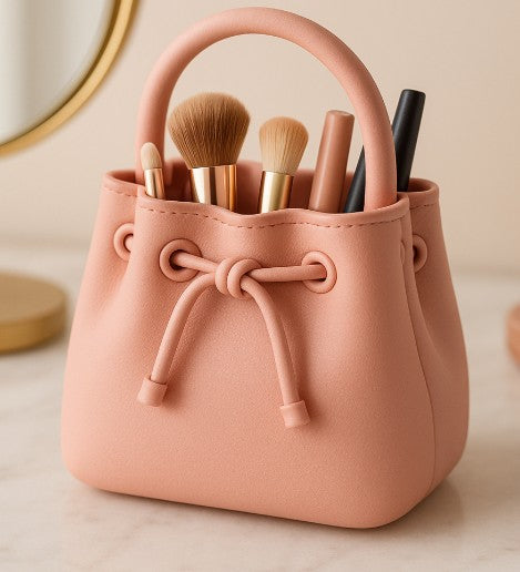 Drawstring Bag Brush & Pen Holder – 3D Printed Vanity & Desk Organizer