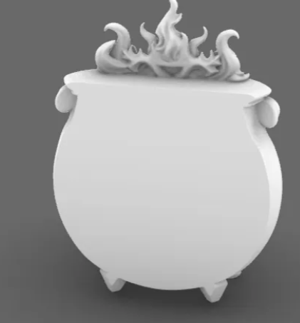 Gothic Cauldron Wall Shelf - hand placing item on shelf showing scale