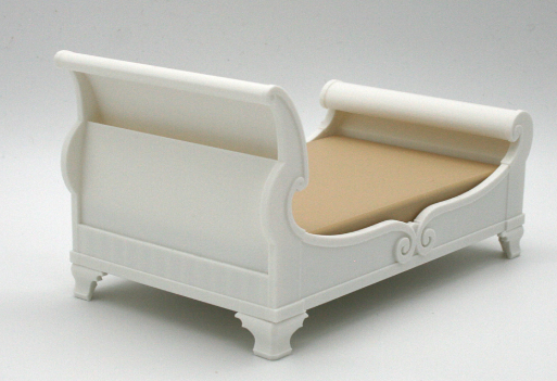 1:12 scale classic colonial sleigh bed angle view
