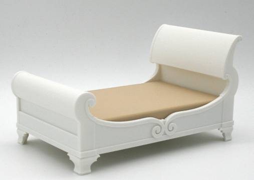 1:12 scale classic colonial sleigh bed front view