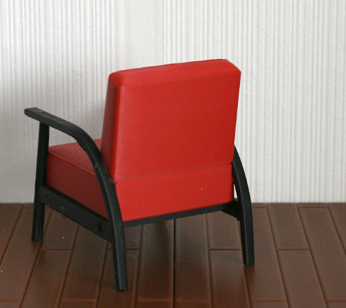 1:12 scale classic armchair rear view