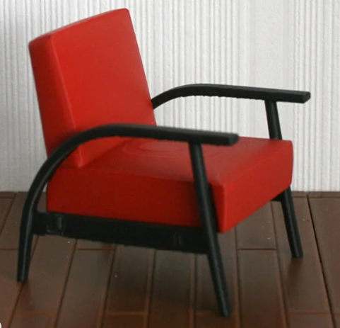 1:12 scale classic armchair front view