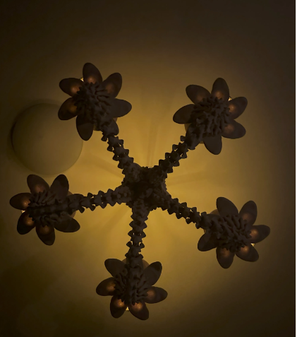 Skull Chandelier - unlit front view bone white