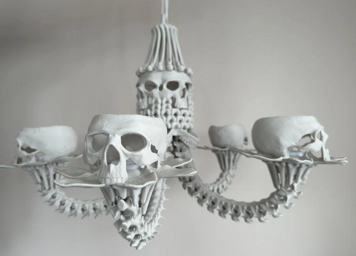 Skull Chandelier - unlit bottom view