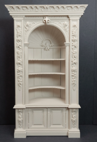 18th Century Corner Cabinet - front view off-white 3D printed