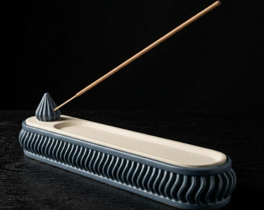 Wave Incense Tray & Storage Holder – 3D Printed Boho Mystic Decor