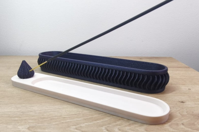 Wave Incense Tray & Storage Holder – 3D Printed Boho Mystic Decor
