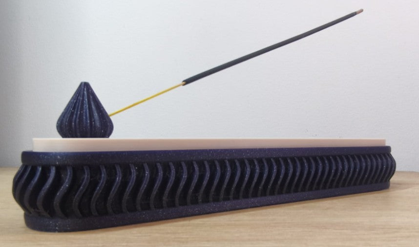 Wave Incense Tray & Storage Holder – 3D Printed Boho Mystic Decor