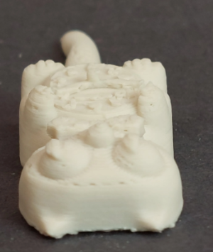 Felix the Cat Miniature Clock - 3D printed white top view showing head detail