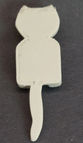 Felix the Cat Miniature Clock - 3D printed white back view flat