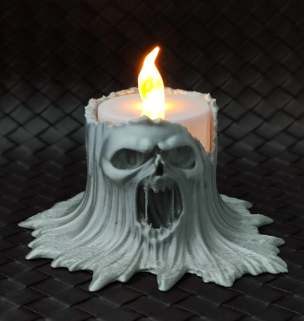 Haunting Stump skull tealight holder - white
