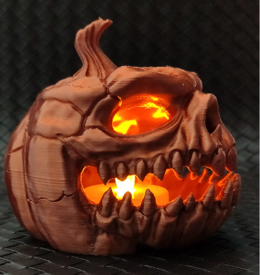 Cursed Pumpkin jack-o-lantern tealight holder - orange