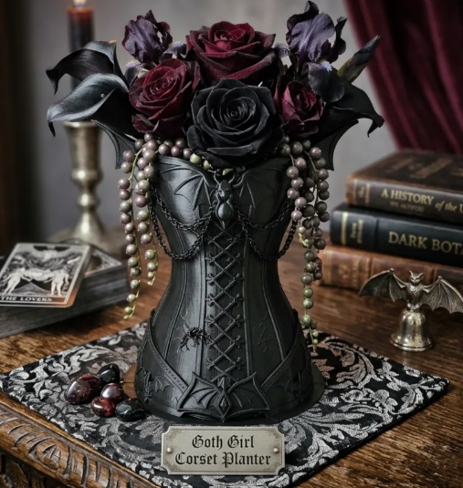 Goth Girl Corset Planter