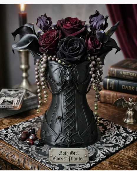 Goth Girl Corset Planter
