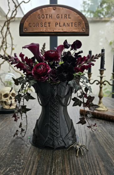 Goth Girl Corset Planter