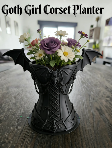 Goth Girl Corset Planter