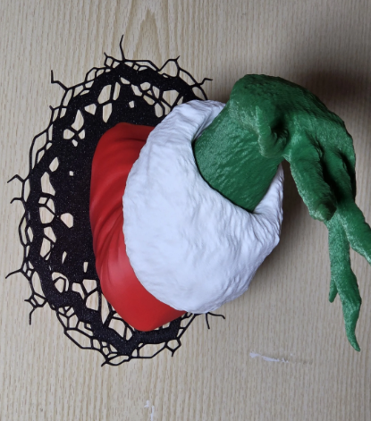 Grinch Hand Wall Mount - 3D Printed Christmas Decor