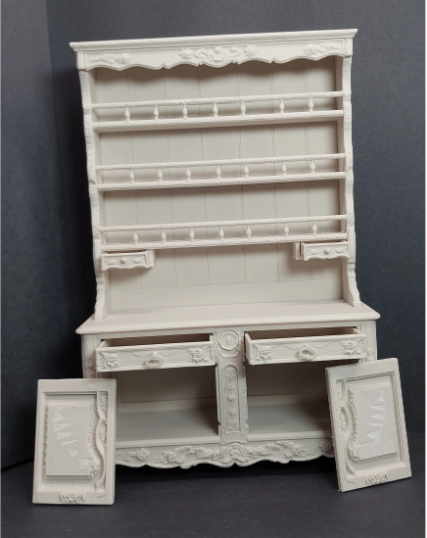 French Provincial Hutch - side profile view