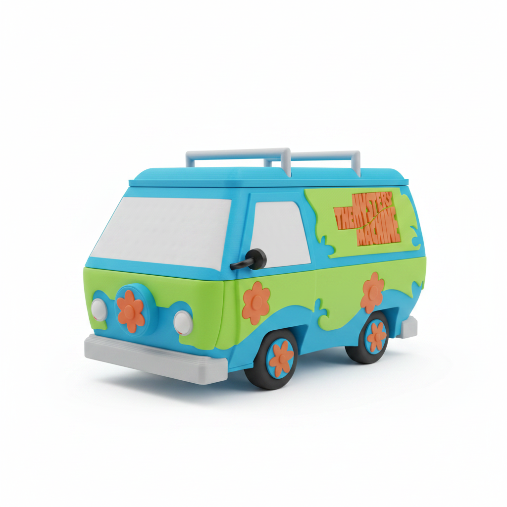 Mystery Machine Candy Box - front angle white background