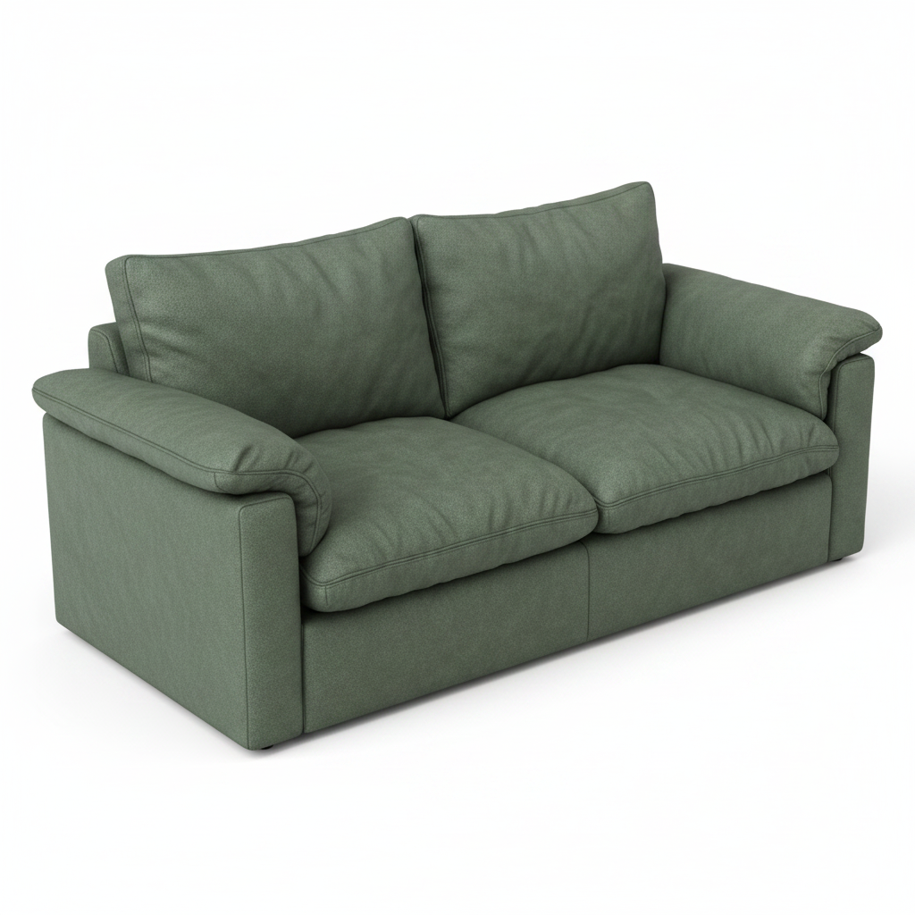 Miniature lounge sofa white background studio shot