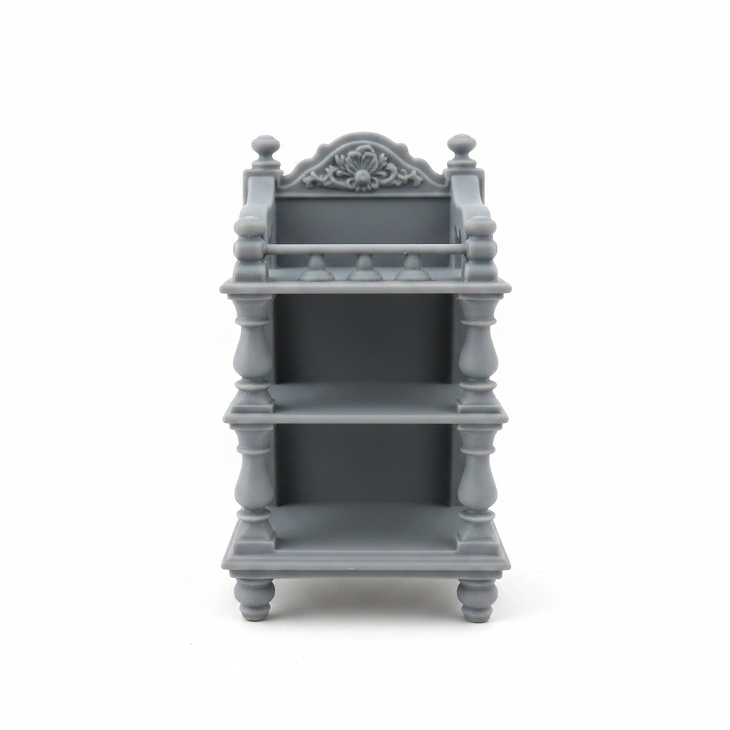 Victorian ornate washstand shelf on white background