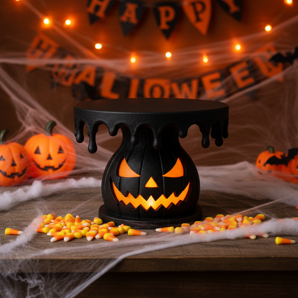 Halloween Jack-o'-Lantern Cake Stand lifestyle scene
