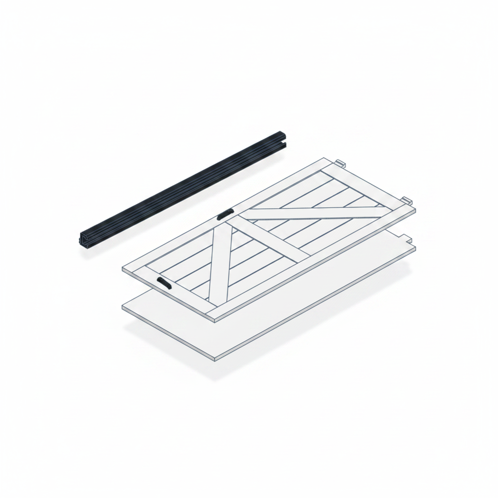 1:12 Scale Sliding Barn Door - white background studio shot